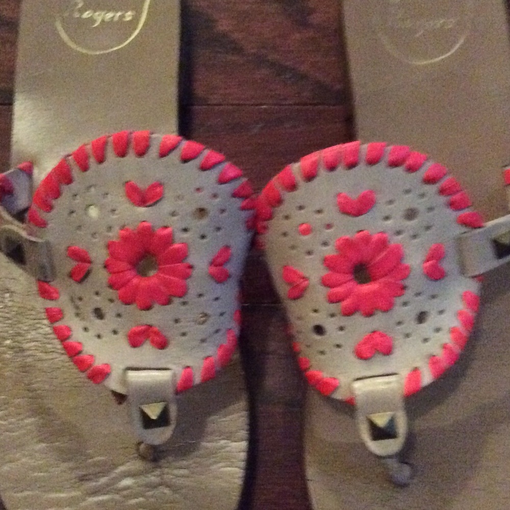 Jack Rogers size 7 hot pink trim sandal - Picture 2 of 3